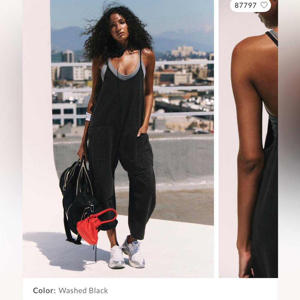 Free People Washed Black Jumpsuit